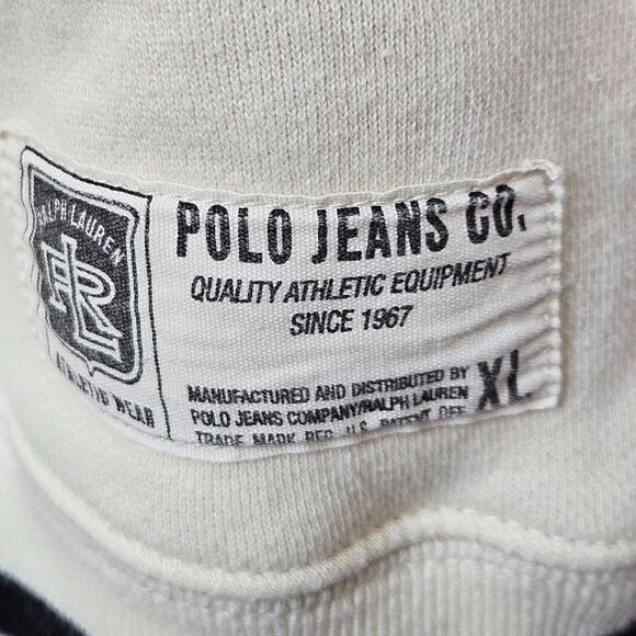 Vintage Polo Ralph Lauren 1/4 Zip Sweatshirt Pullover Mens XL Patches Ribbed - Picture 8 of 12